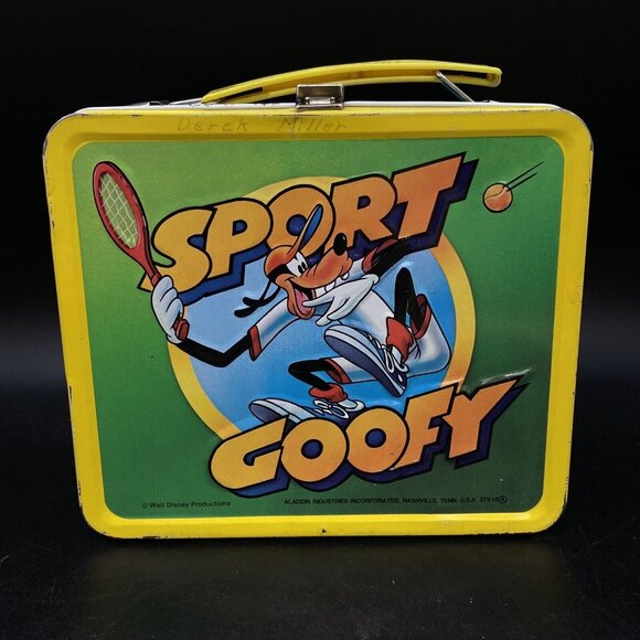 Aladdin Disney Sport Goofy 1983 Lunchbox & Thermos Vintage READ - Picture 1 of 16
